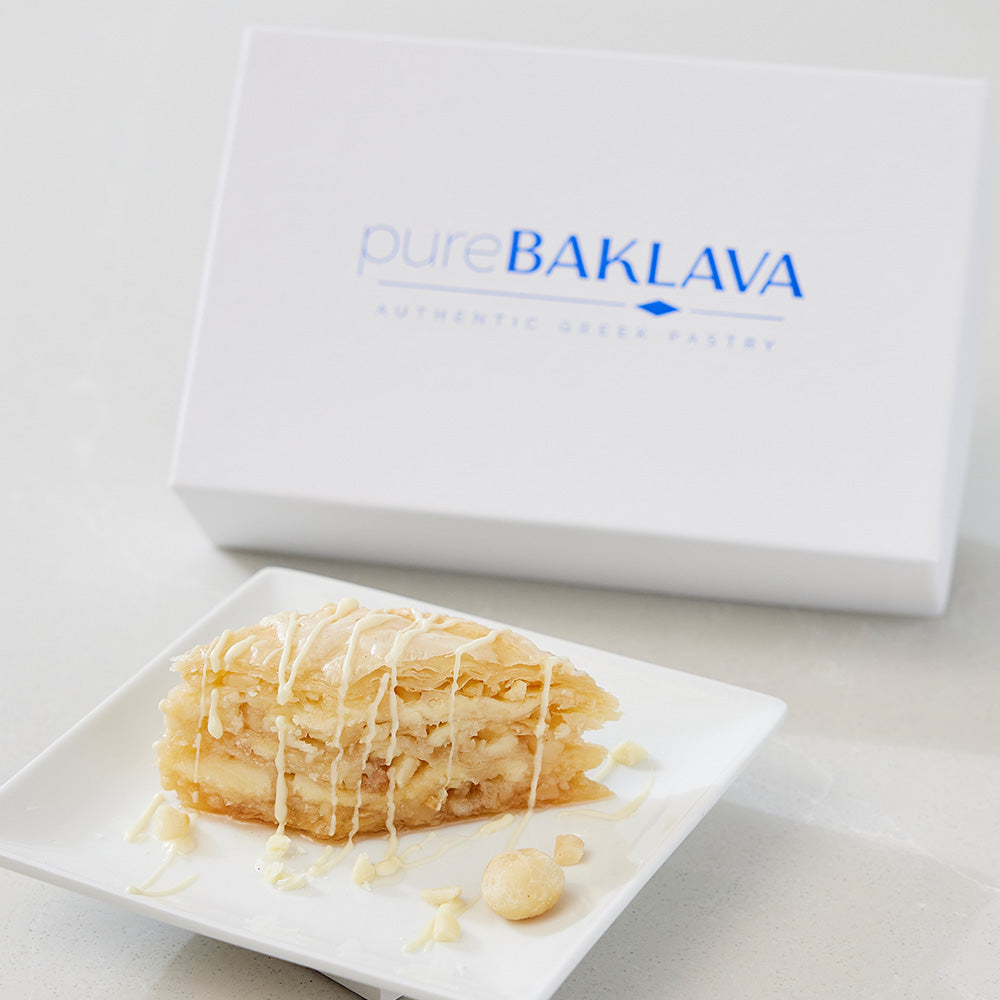 
                  
                    White Chocolate Macadamia Nut Baklava 4-pc Gift Box
                  
                