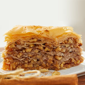 
                  
                    closeup photo of pureBAKLAVA showing layers of Greek pastry
                  
                